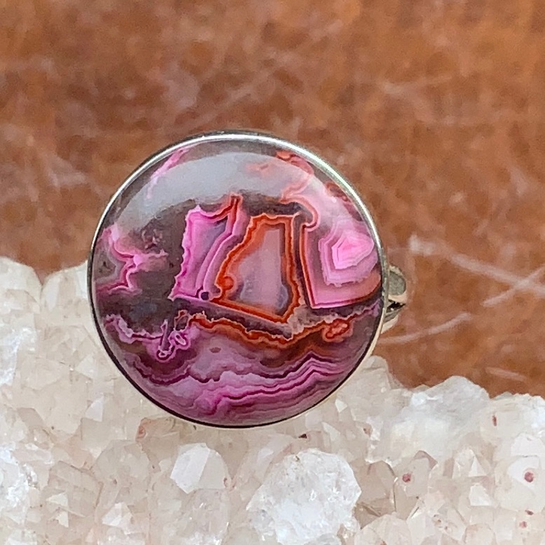 Laguna Lace Agate 925 Sterling Silver Ring Size 775 59$